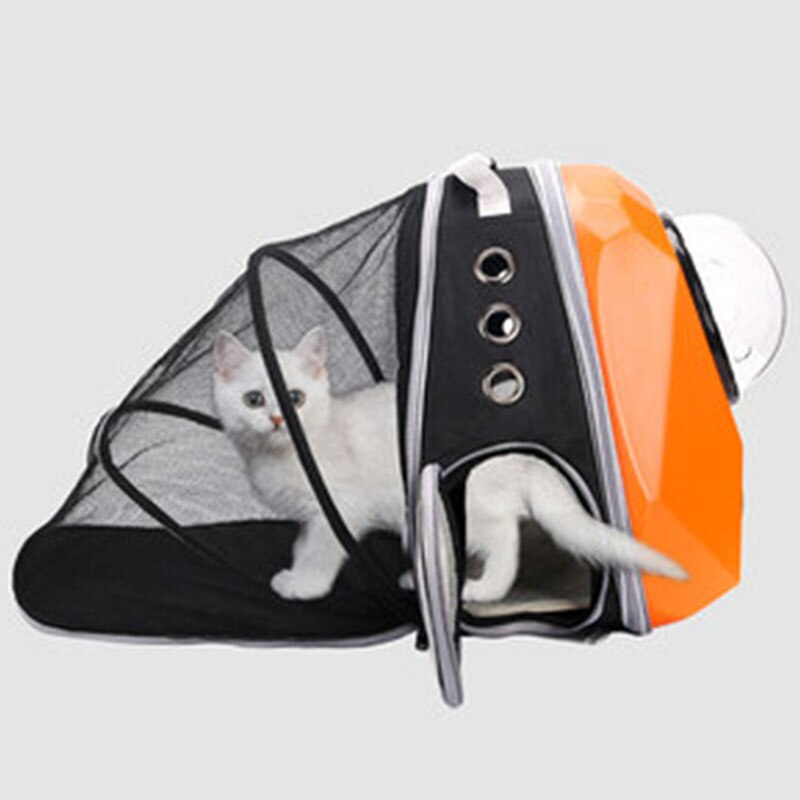 Letvægts forbrugsboble astronaut åndbar taske lille kapsel kæledyr rejse hund rygsæk bærer til kat hund: Ed orange