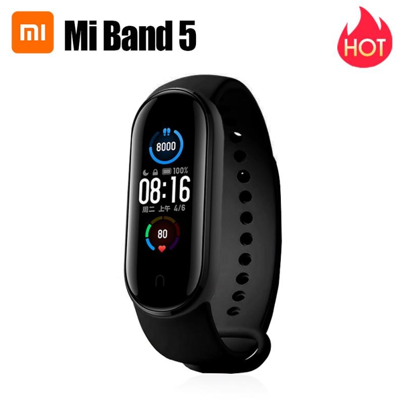 1.1 "originale Xiaomi Mi Banda 5 Braccialetto Intelligente Schermo AMOLED Miband 5 Smartband Per Il Fitness Traker Bluetooth di Sport Intelligente Braccialetti: China Version