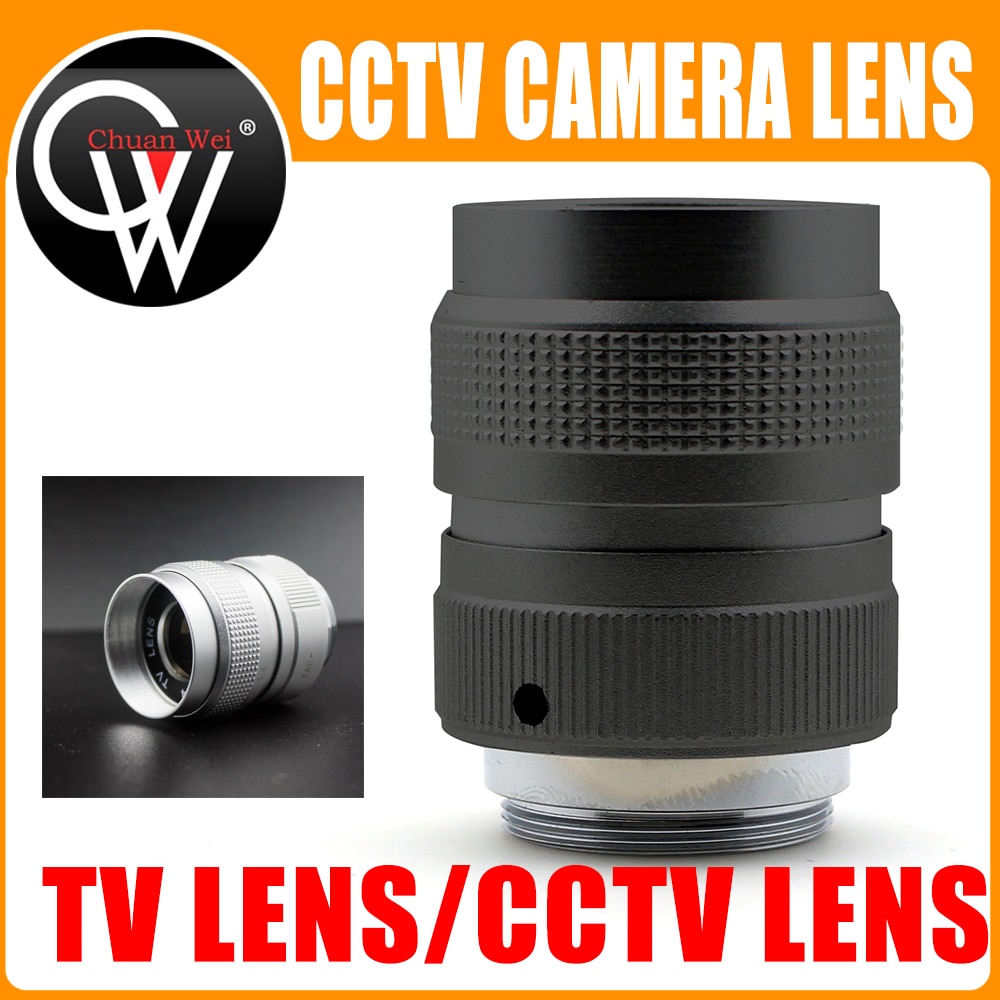 TV Lens/CCTV Lens industrial camera lens for C Mount Camera 25mm F1.4 in Black/Silver