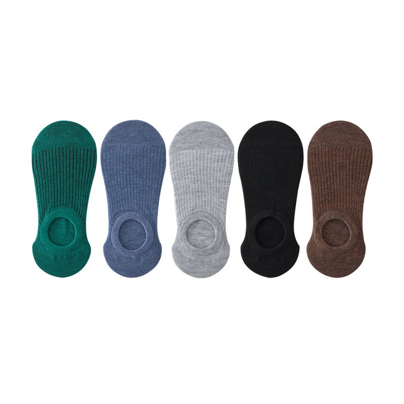 5 pares de zapatillas de calcetín para mujer, calcetines invisibles finos y transpirables de verano de colores sólidos, calcetines cortos invisibles de silicona antideslizantes: Marfíl