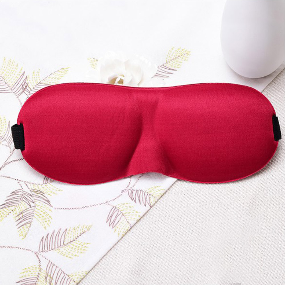 3D Sleep Eye Mask Travel Accessories Relax Aid Sleeping Eye Patch Cover Women Men Portable Rest Soft Sponge Padded Blindfold: red