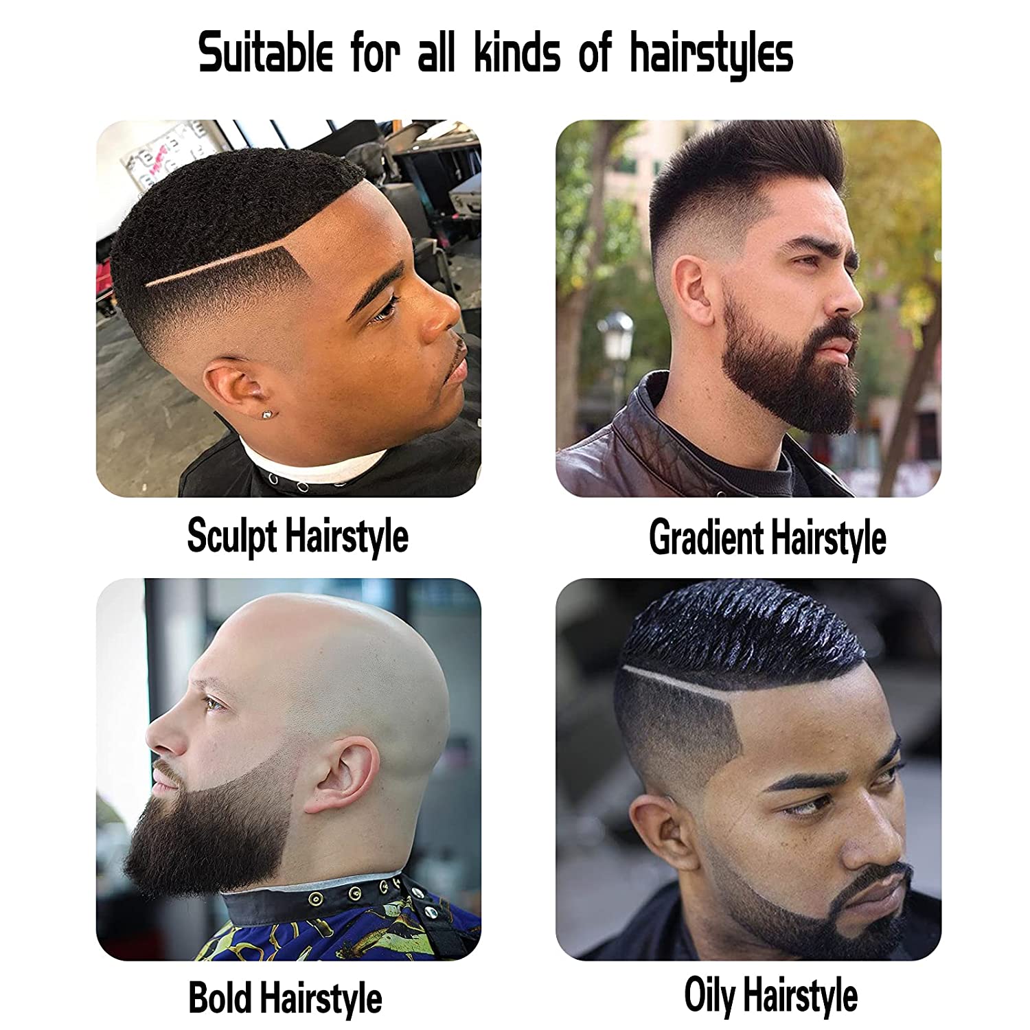 Kemei-Afeitadora eléctrica Original para hombres, máquina de afeitar potente para Barba y pelo, cabeza de baldas, acabado, se desvanece