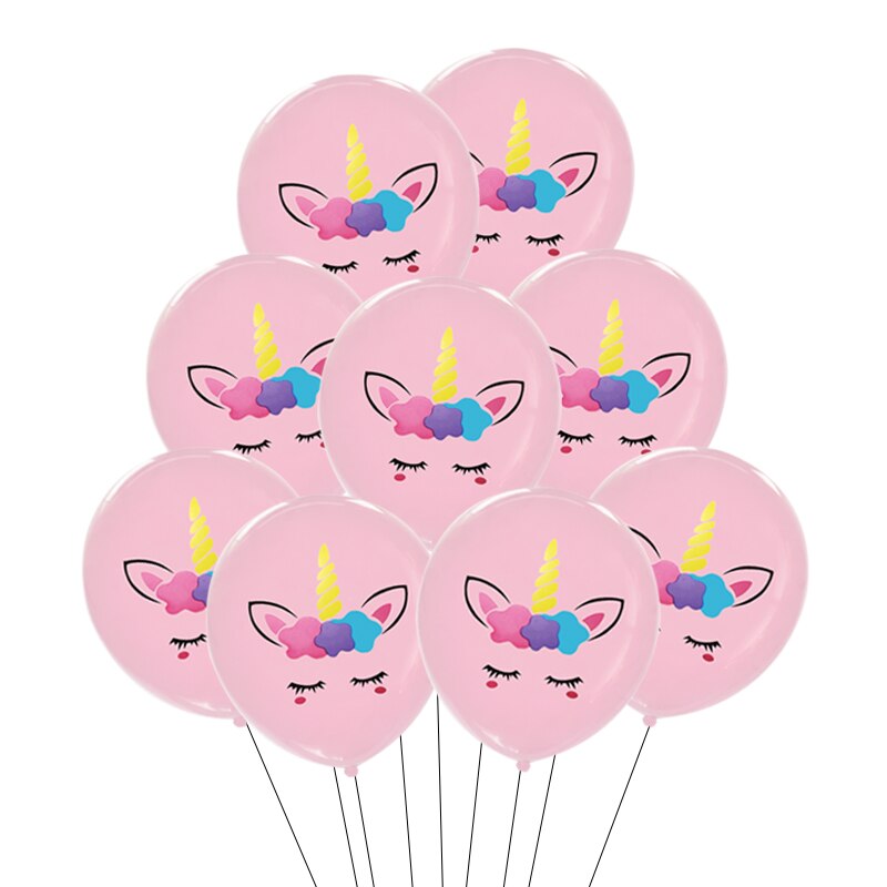 7 stk/parti regnbue enhjørning fest ballonger enhjørning bursdag dekorasjon nummer ballong barnebursdag fest baby dusj dekor globos: Rosa 10 stk