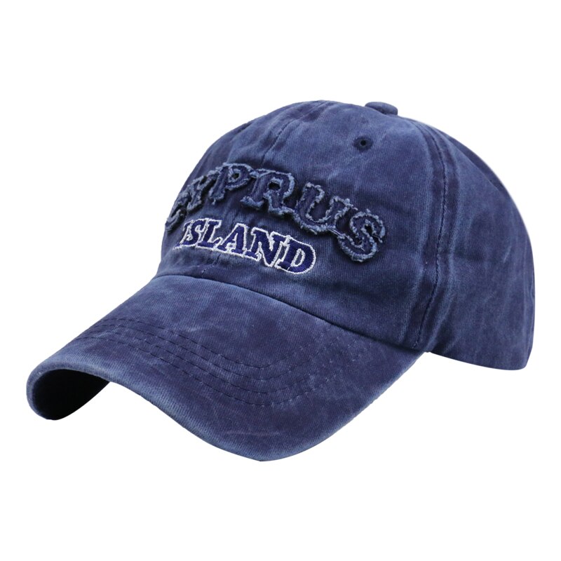 Revemor utendørs unisex sport bein gorras kypros øy bokstav pappa hattemaker vasket denim baseball caps til menn kvinner casquette