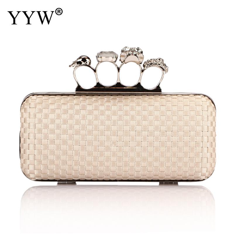 Red Rhinestone Clutch Bag Portable Bag Evening Ring Bag Rectangle Clutches Wedding Party Gold