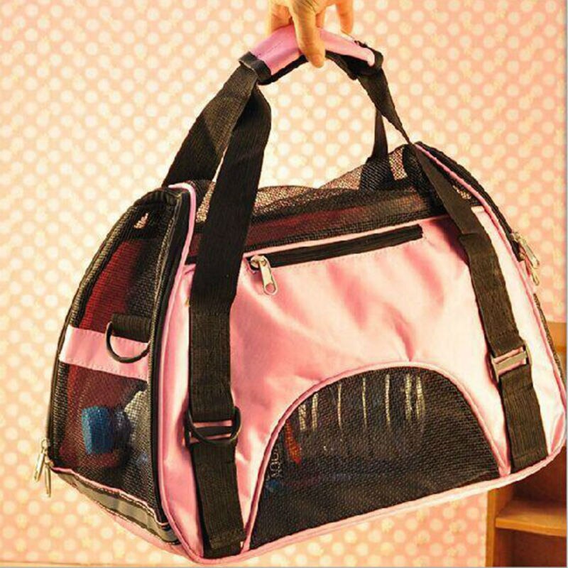 Dog Bag Cat Carrier Pet Sleeping Portable Pet Carrier Foldable Bag Travel Puppy Carrying Backpacks Cat Bag: New Pink / 43x30x20cm