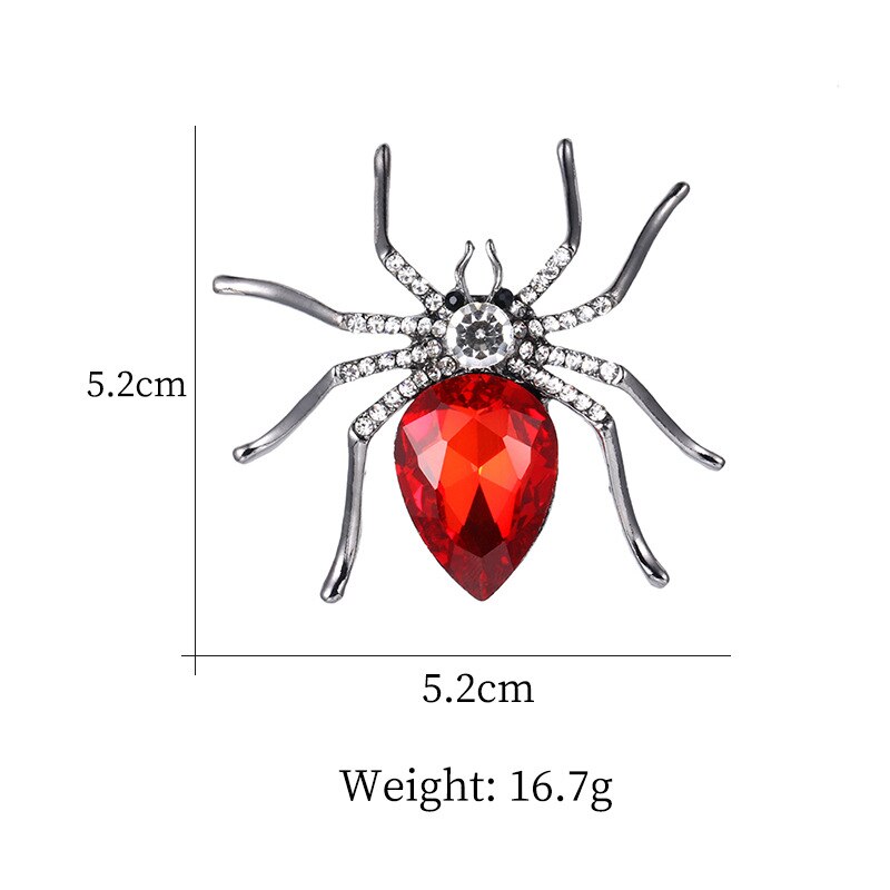 Baiduqiandu Brand Glas Crystal Spider Broche Pinnen In Rood Paars Blauw Kleuren