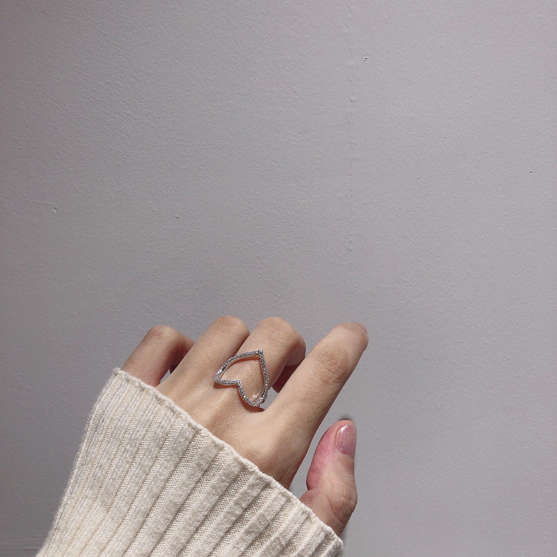 2022 Trendy Hart Zilveren Kleur Mode Ring Open Voor Vrouwen Party Sieraden R6770