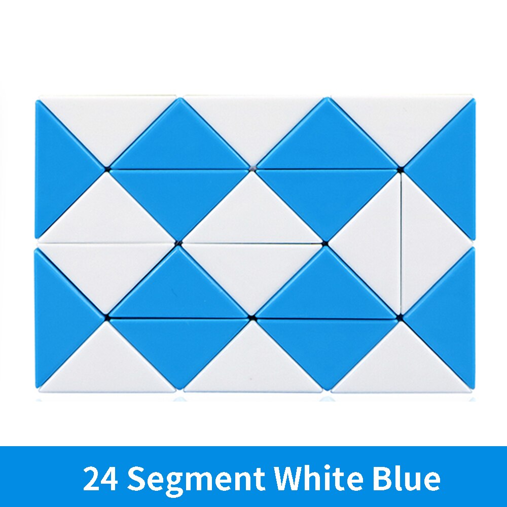 Cubo di righello Magico 3D Qiyi 60/72/24/36/48 segmenti Cubo Magico serpente Cubo di torsione Puzzle giocattoli educativi per bambini per bambini: 24 white blue