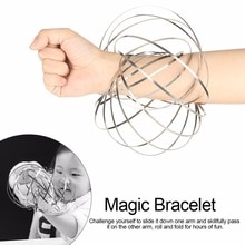 13cm Magic Bracelet Stainless Steel Ring Interactive Game Stress Relieve Exercise Toys Magic Ring Game Have vedio
