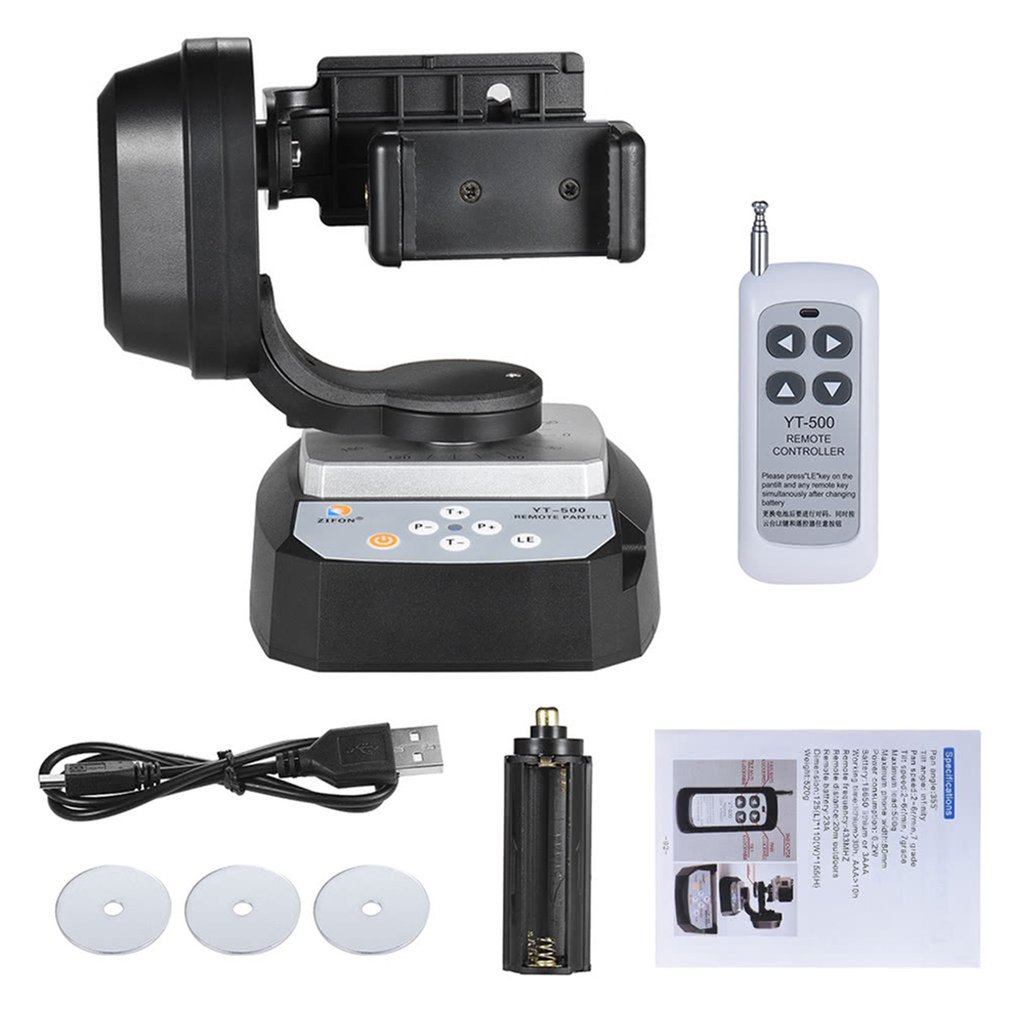 Yt -500 panorama elektrisk fjernbetjening gimble mobiltelefon selvudløser live stativ til gopro micro single til sony qx kamera