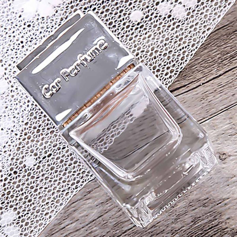 Car Empty Glass Bottle Perfume Square Bottle Automobile Air Conditioner Perfume Clip Auto Air Freshener For Lady Car Ornaments: SV
