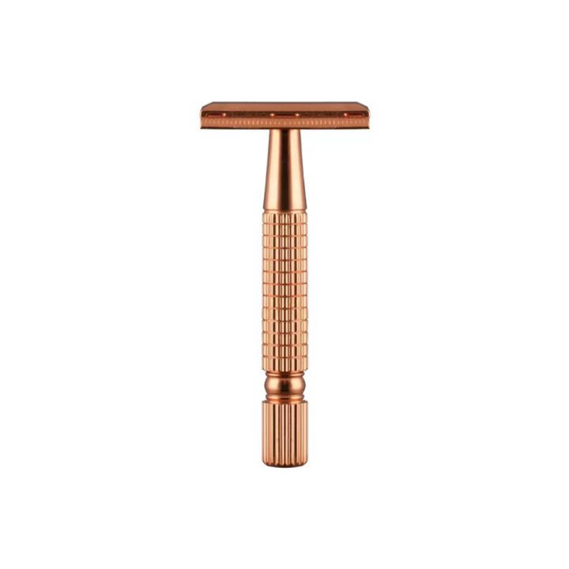 Klassisk barberbladsholder til barbering af barberblade til mænd, barbermaskine, sikkerhed i rustfrit stål til mænd, barber lige barberblade: Guld
