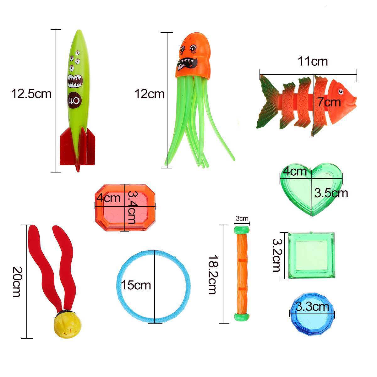 Summer Playing Swimming Pool Toys Underwater Throwing Diving Fish Sticks Beach Toy Water Sports Game Toy For Children Rings