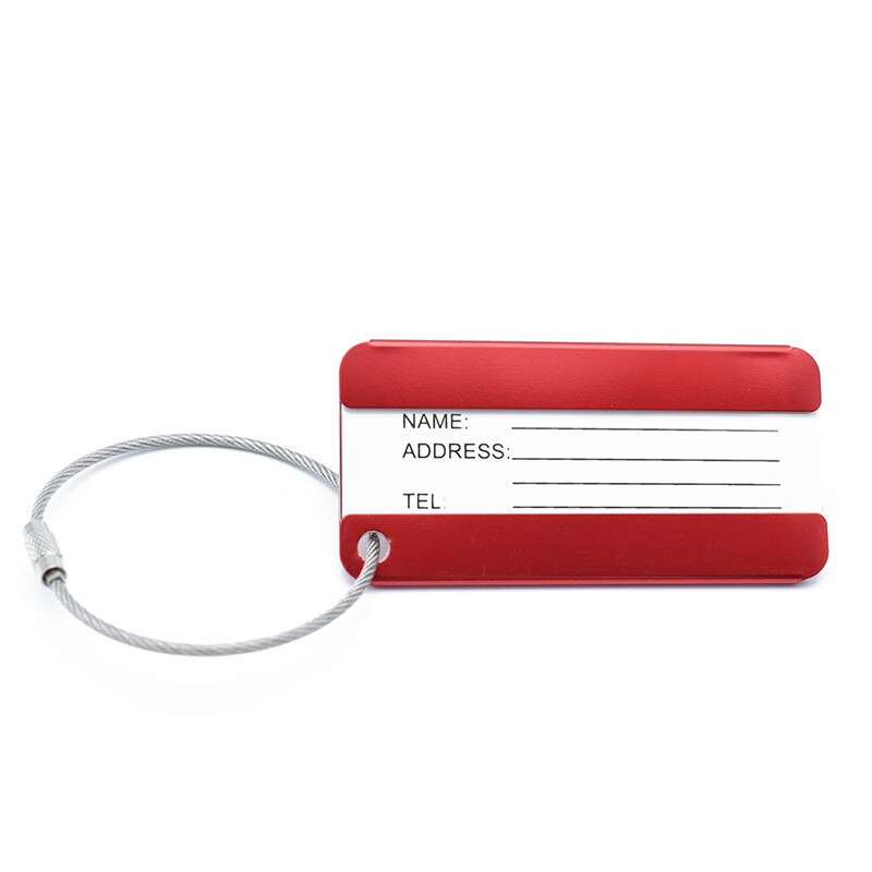 Aluminium Legering Bagage Tags Koffer Label Naam Adres Id Tas Bagagelabel Reizen Accessoires: Red