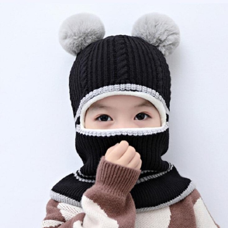 Bébé hiver chapeau pompon enfants tricoté chapeaux bébé filles garçons chapeau avec doublure en polaire chaude chapeaux pour enfants filles chapeaux d'hiver