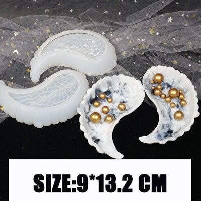 Feather Heart Storage Box Silicone Mould DIY Resin Decorative Craft Jewelry Making Mold Epoxy Resin Molds: 2 PCS feather