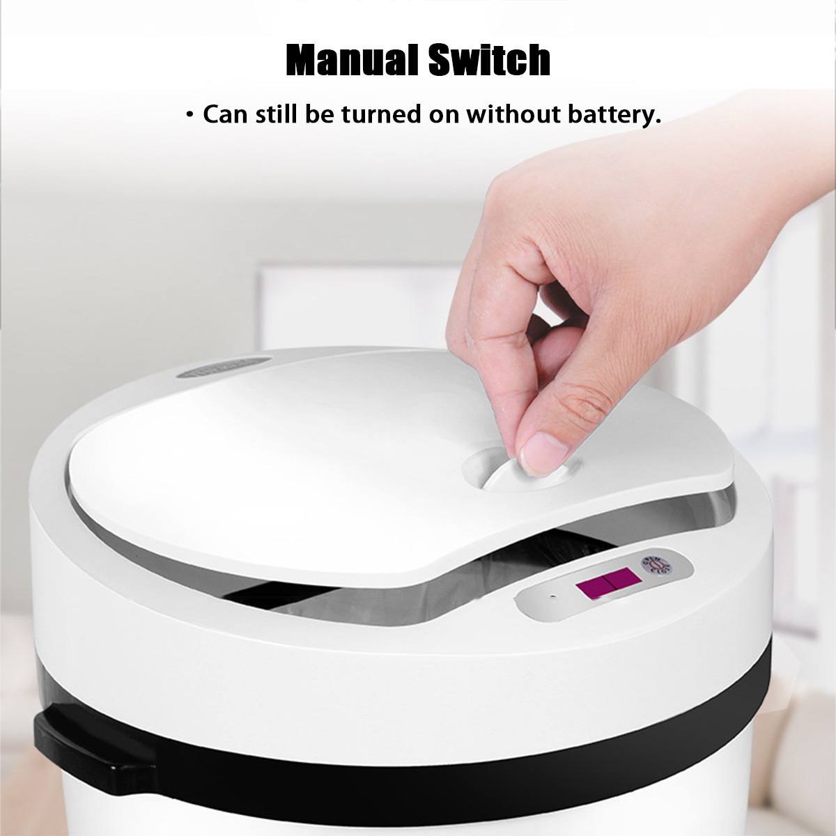 16L Intelligent Sensor Trash Can Automatic Sensor Dustbin Smart Electric Waste Bin Home Rubbish Can For Kitchen Bathroom Garbage