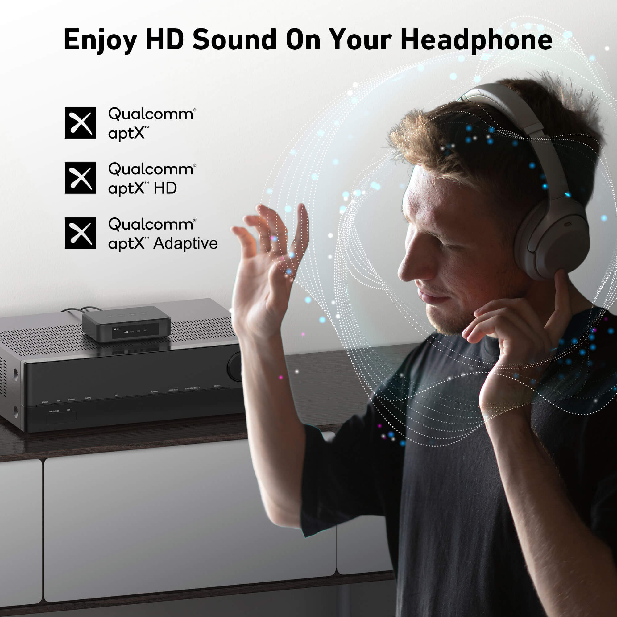 Arylic BT10 Bluetooth wireless analog input and digital input USB disk control the with Android and iOS，with a remote control