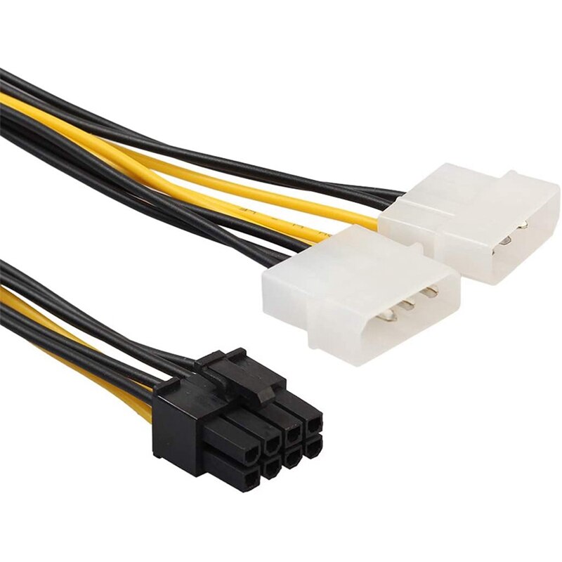 10PCS 2 Molex 4 Pin zu 8-Pin PCI Express Video Karte Pci-E ATX Netzteil Konverter Kabel-Molex zu Pcie 8 Pin Adapter Kabel