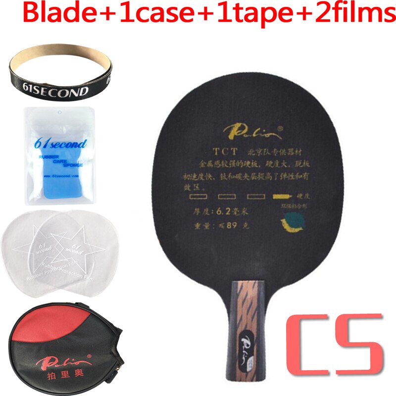 Original palio tct ti + carbon bordtennis pingpong klinge: Cs blade ym etui