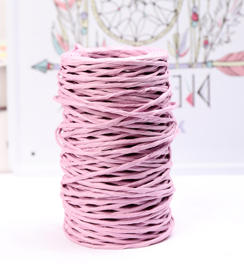 2mm 55 yards With Wire Paper Rope Kindergarten Children Weaving Paper Rattan Handmade DIY Materials To Make Flower Basket Vase: purple