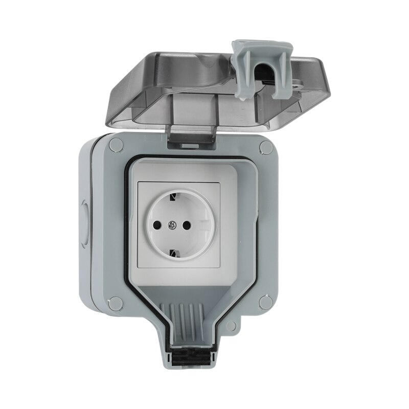 IP66 single 1-gang Multifunction five hole socket with indicator and switch waterpoof enclosure