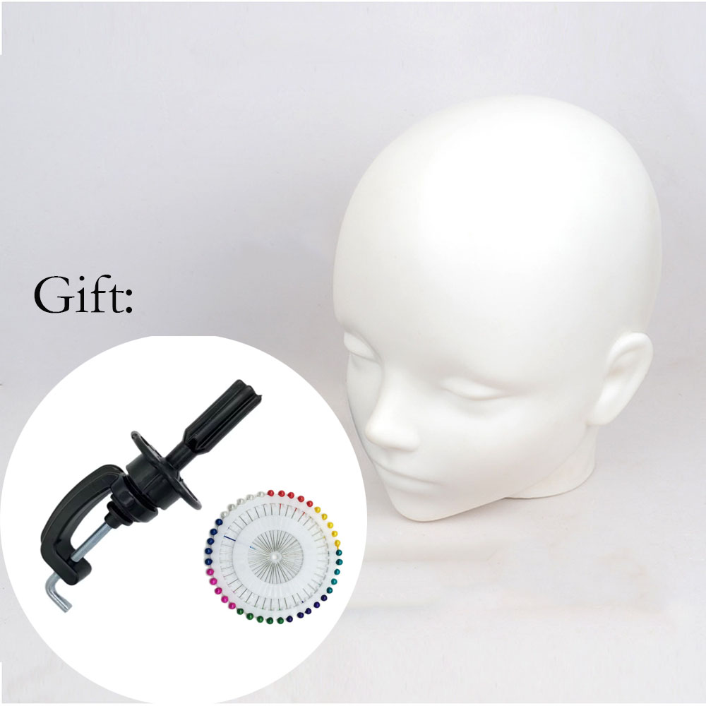 Wig Head Model Mannequin Dummy Wig Glasses Hat Display Stand Hair Mannequin head Stand Holder Head Model Wig Display with Stand: WHITE