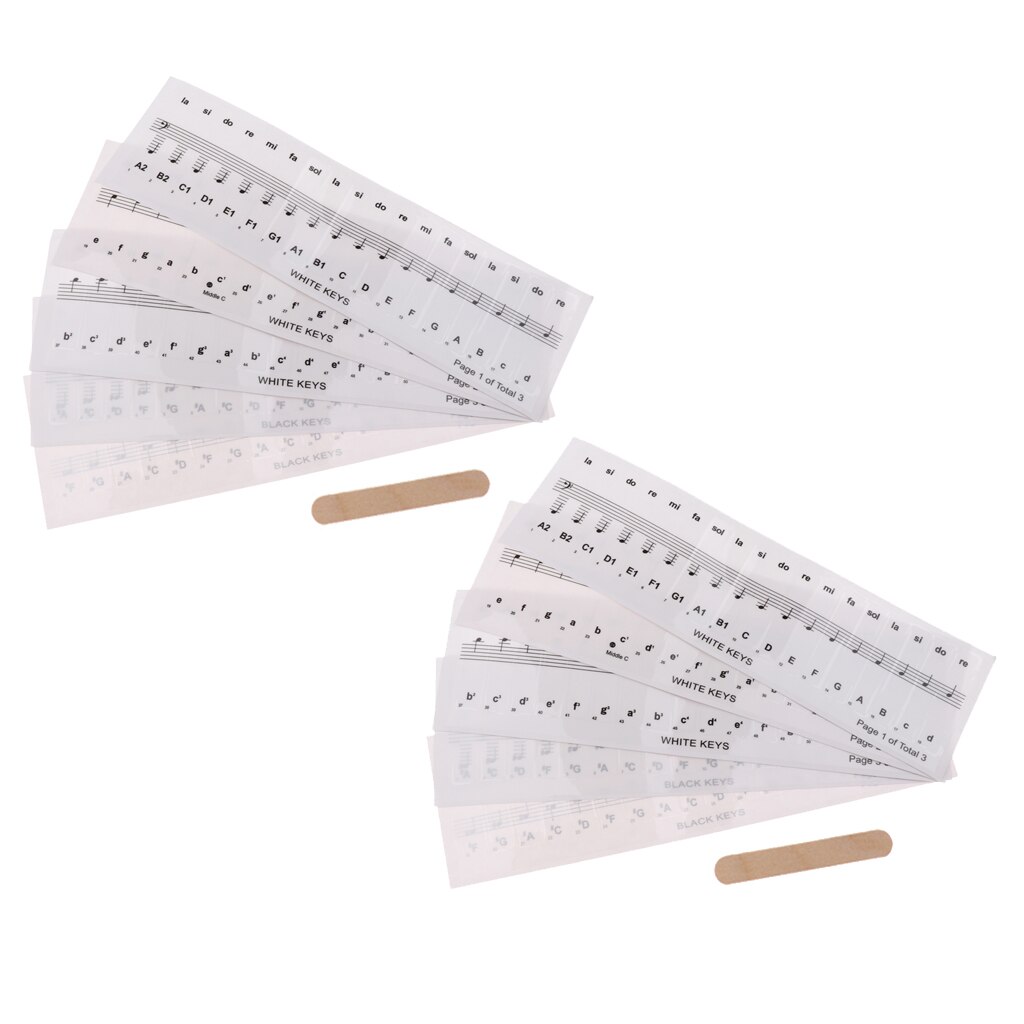 2Sets Adhesive Keyboard Sticker Keyboard Instrument Accessory for Kids