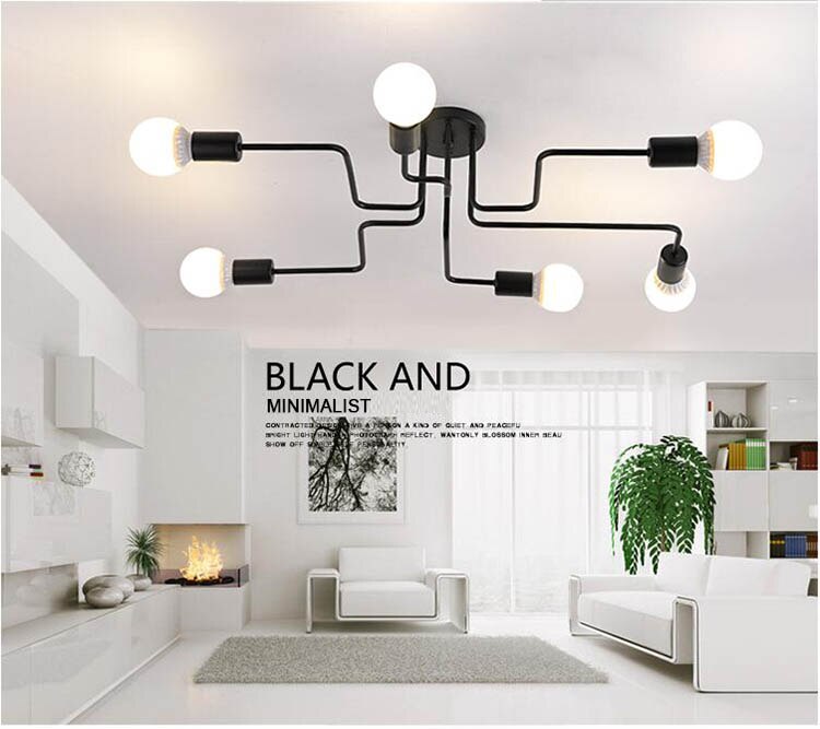 Meerdere Staaf Smeedijzeren Plafond Verlichting Nordic Vintage Industriële Loft Plafond Lampen Voor Thuis Verlichtingsarmaturen