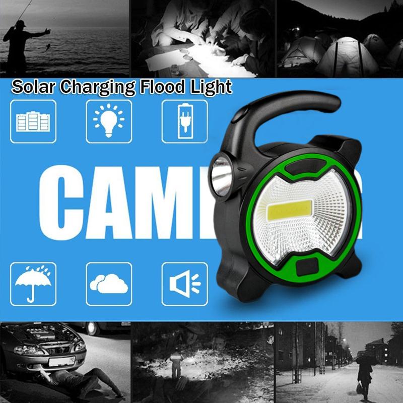 Camping Verlichting Tent Lamp Draagbare Lantaarn Super Heldere Verlichting Cob Led Zaklamp 2 Kleuren Reizen Wandelen Fakkel Outdoor