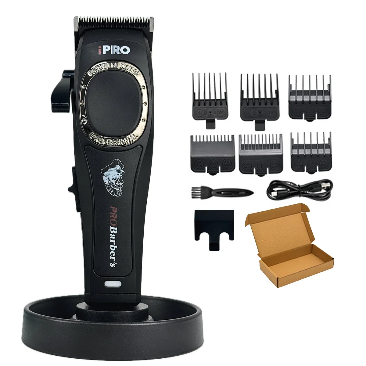 Professionele mannen Tondeuse 7500 RPM Gradiënt Barbershop Tondeuse DLC FADE Blade 2600 mAh Salon Gereedschap S1093: GRIJS