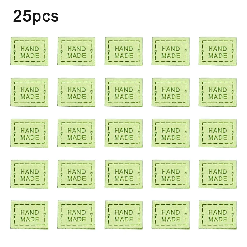 25/50pcs PU Leather Labels Tags Small Handmade Labels DIY Clothes Hats Bags Hand Made Label Sewing Tags Sewing Accessories Tools: Gun Metal