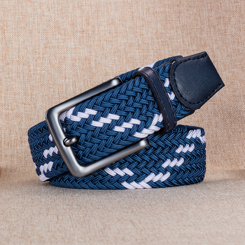 Neue Männer Gürtel hochwertige Patchwork Farbe Leinwand Herren Gürtel unperforierte Legierung Nadel schnalle Männer Nylon Gürtel Sport Jeans Bels: Rosa / 115 CM