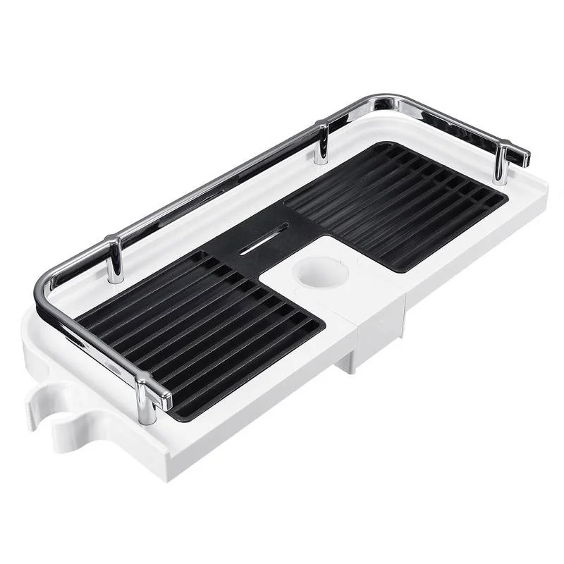 Rechthoek Badkamer Organizer Douche Planken Opbergrek Houder Shampoo Lade Badkamer Enkele Tier Hoofd Houder