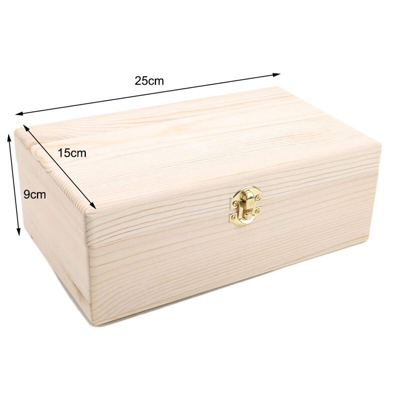 Wooden Home Storage Box Log Color Scotch Pine Rectangular Flip Solid Wood Box Handmade Craft Jewelry Case