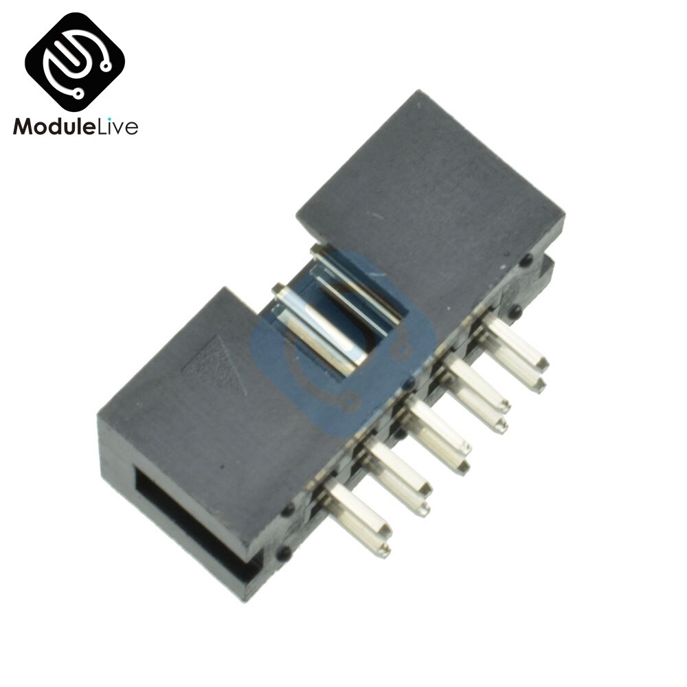 10PCS 2.54mm 2x5 Pin 10 Pin Straight Male Shrouded header IDC Socket 2.54 MM