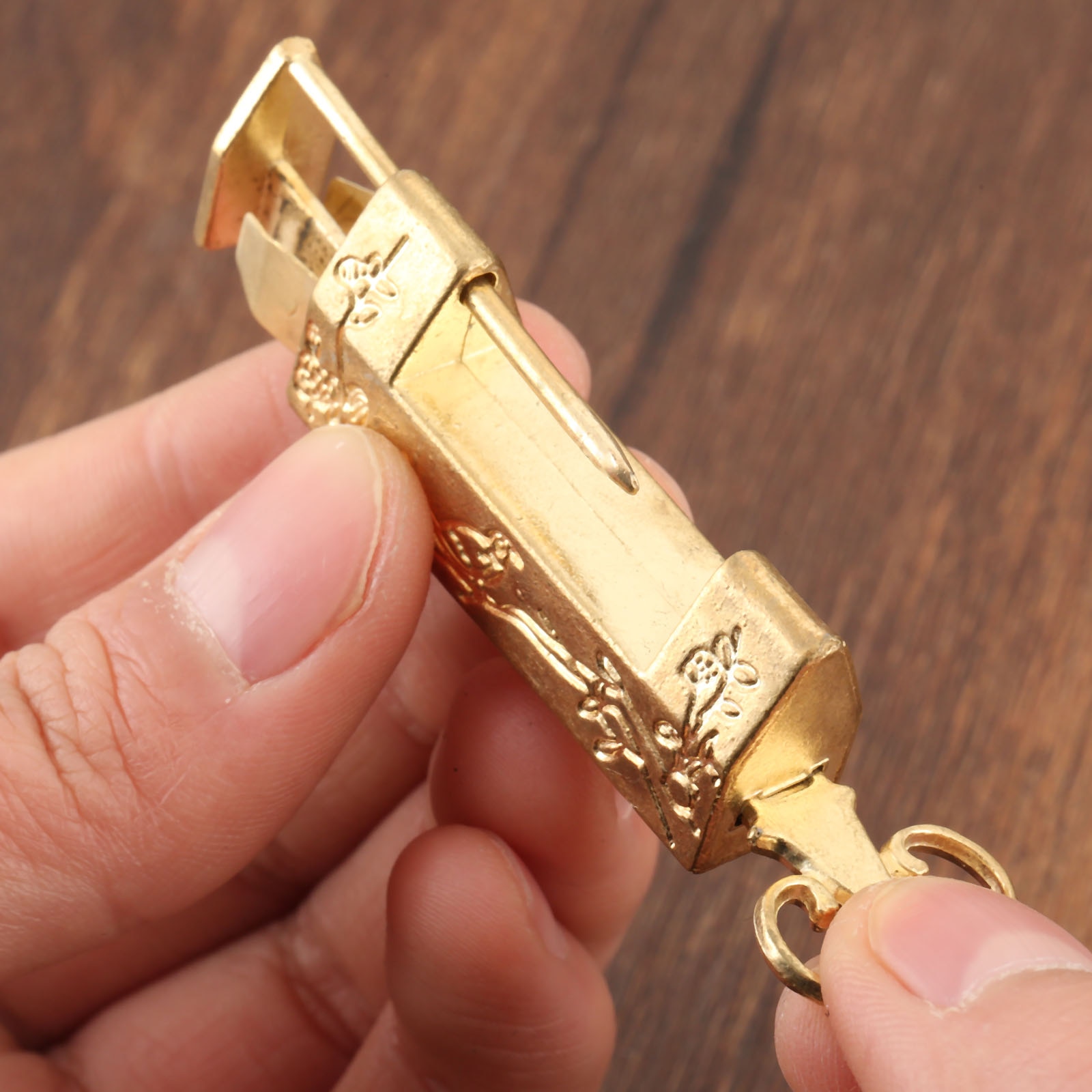 Vintage guld kinesisk gammel lås retro messing hængelås antikke smykker trækasse hængelås lås kuffert dør hardware låse