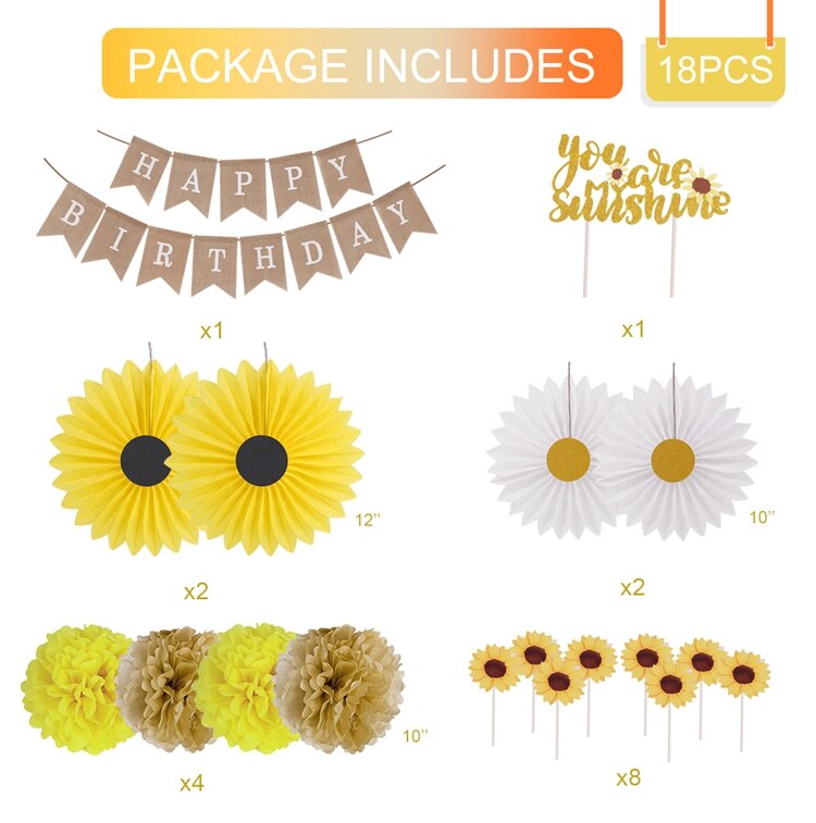 Qifu Zonnebloem Ballon Garland Arch Kit Gele Ballonnen Latex Ballon Verjaardagsfeestje Decoraties Kids Baby Shower Decor Ballonnen: Sunflower decoration