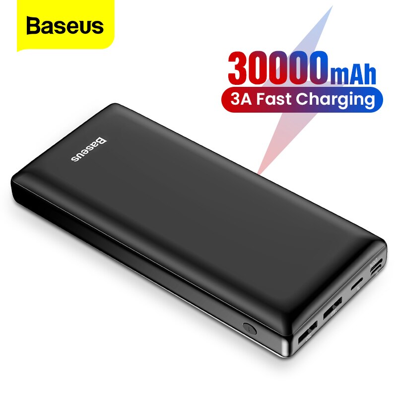 Baseus 30000 Mah Power Bank Voor Samsung S10 S9 Xiaomi Mi 9 30000 Mah Powerbank Usb C Draagbare Externe Batterij charger Poverbank