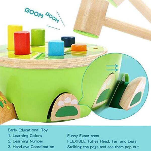 Hout Speelgoed Voor Peuters Leren Fijne Motoriek-Voorschoolse Houten Speelgoed Hameren & Beukende Speelgoed-Cadeaus Voor 2 jaar Oud Meisje