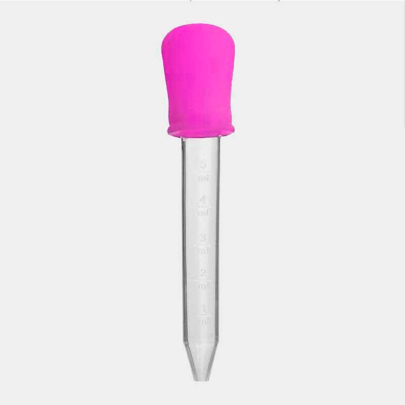 5ml Silicone Pipette Liquid Food Dropper Plastic Baby Feeding Medicine Dropper Spoon Burette Infant Utensils: Rose Red