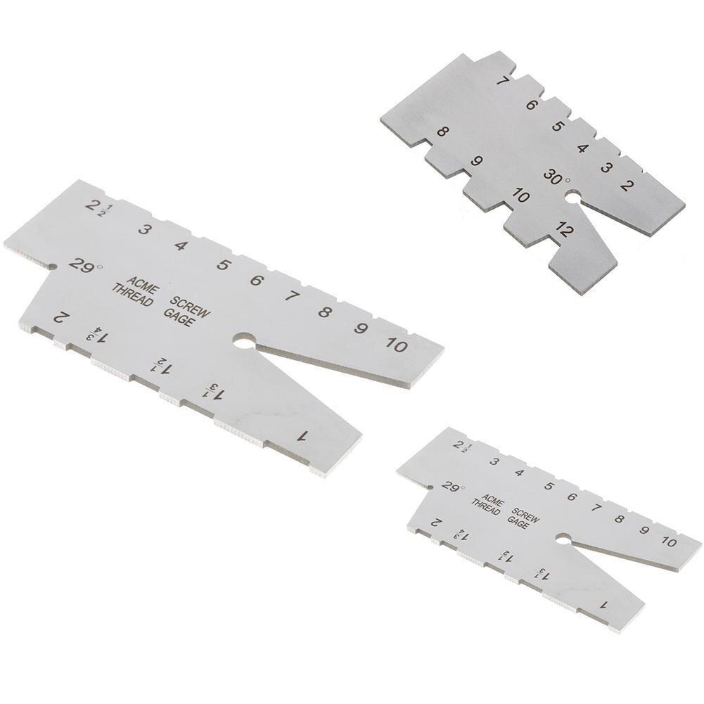 Calibrador de rosca trapezoidal Acme de 29/30 °, regla de molienda de soldadura, herramienta de soldadura de acero S9L4