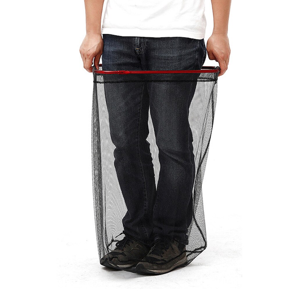 Foldable Triangle Fishing Net with Telescopic Rod Handle Raft Fishing Gear Deepened Net Bag Portable Heavy Small Mesh Drift Net