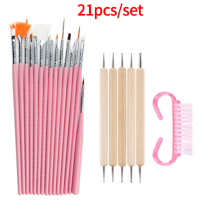 Pincéis de unhas conjunto para manicure unha arte escova pintura caneta gel unha polonês ferramentas remover a poeira limpeza unhas escova ferramentas: Style O