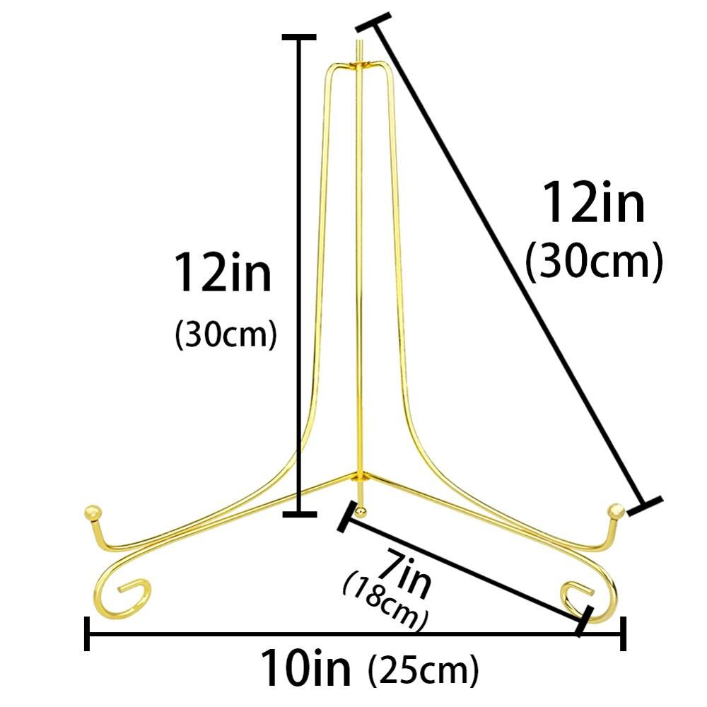 Iron Display Stand Gold Ijzeren Ezel Plaat Display Photo Holder Stand, Displays Foto Frames, Kookboeken, Decoratieve Platen: 12inch