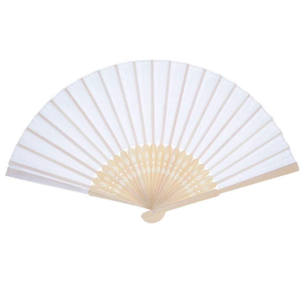 Patroon Folding Dance Wedding Party Elegante Papier Hand Fan Gunsten Lace Silk Hand Held Effen Kleur Fan Plastic rib 21Cm