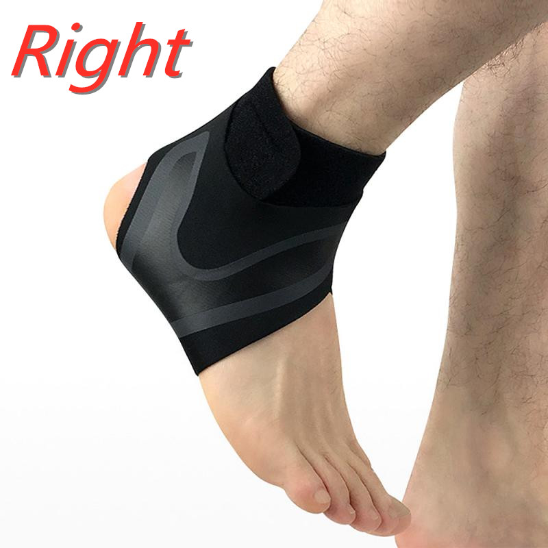 1 stk elastisk ankelstøtte åndbar ankelbøjle støtte til sportsforstuvninger skade basketball justerbar hæl wrap ærme: Højre fod / M