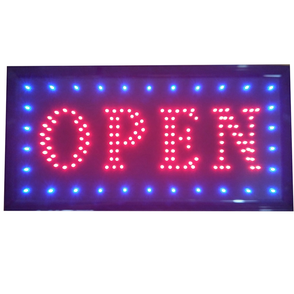 1pc LED Open Sign High Visibility Practical Electric Display Sign LED Sign Board Advertising Board for Wall Shop Window