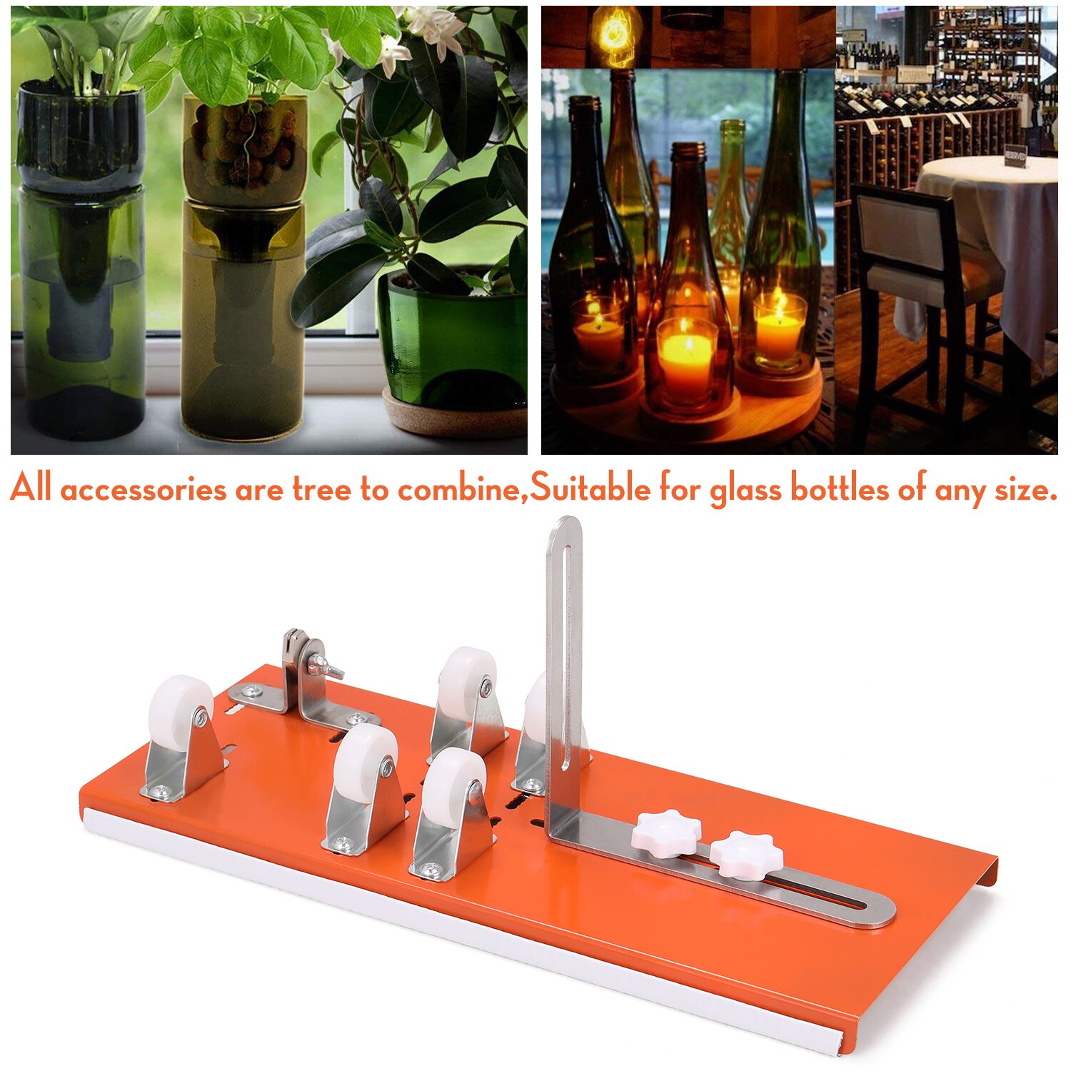 DIY Glass Bottle Cutter Adjustable Sizes Household Decorations Cutting Tool for Crafting Wine Bottles